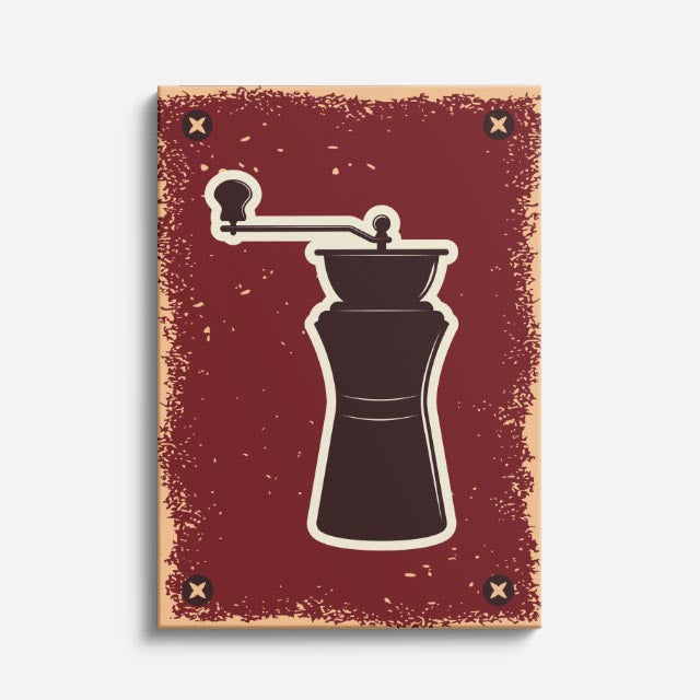 cuadro canvas de café cafetera moka en diseño vintage de alto contraste estilo vintage