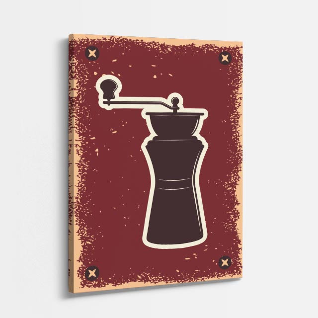 cuadro canvas de café cafetera moka en diseño vintage de alto contraste estilo vintage