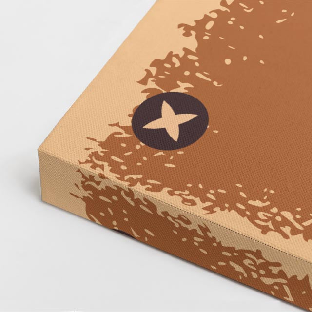 cuadro canvas de café cafetera moka en composición retro y cálida estilo retro