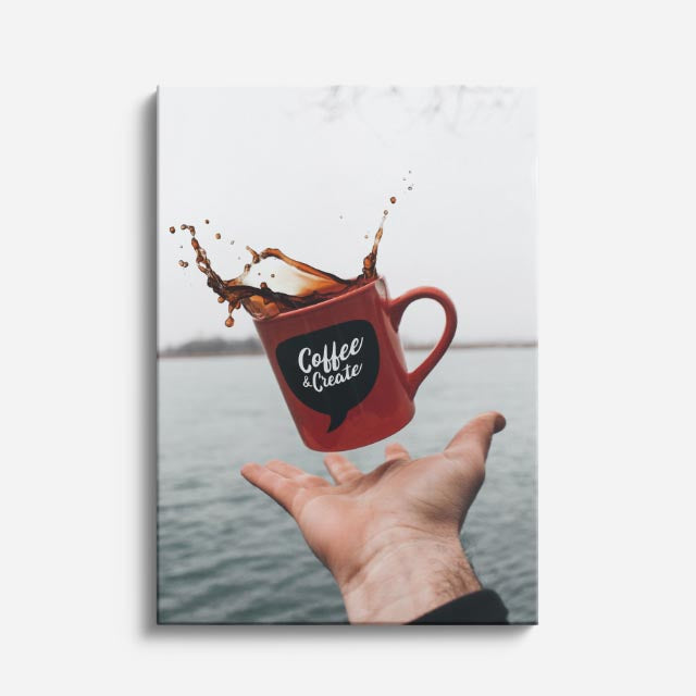 cuadro canvas café en movimiento salto de café estilo contemporáneo