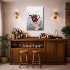 cuadro canvas café en movimiento salto de café estilo contemporáneo