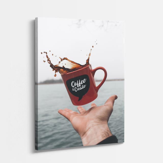 cuadro canvas café en movimiento salto de café estilo contemporáneo
