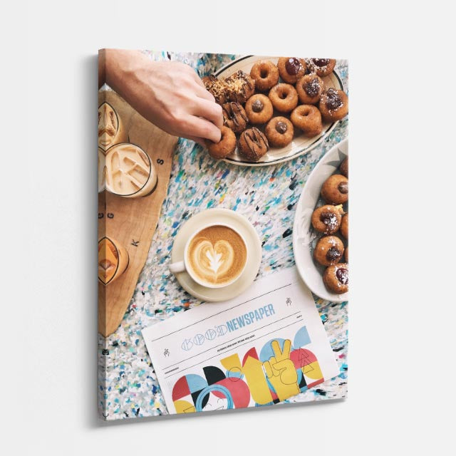 cuadro canvas brunch de café estilo cálido y contemporáneo