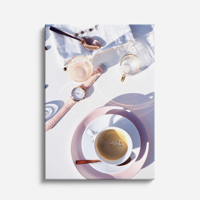 cuadro canvas café ritual rosado estilo elegante contemporáneo