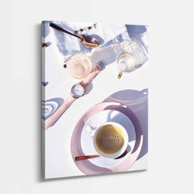 cuadro canvas café ritual rosado estilo elegante contemporáneo