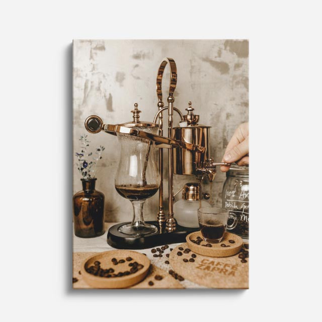 cuadro canvas alquimia de café estilo artesanal elegante