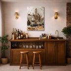 cuadro canvas alquimia de café estilo artesanal elegante