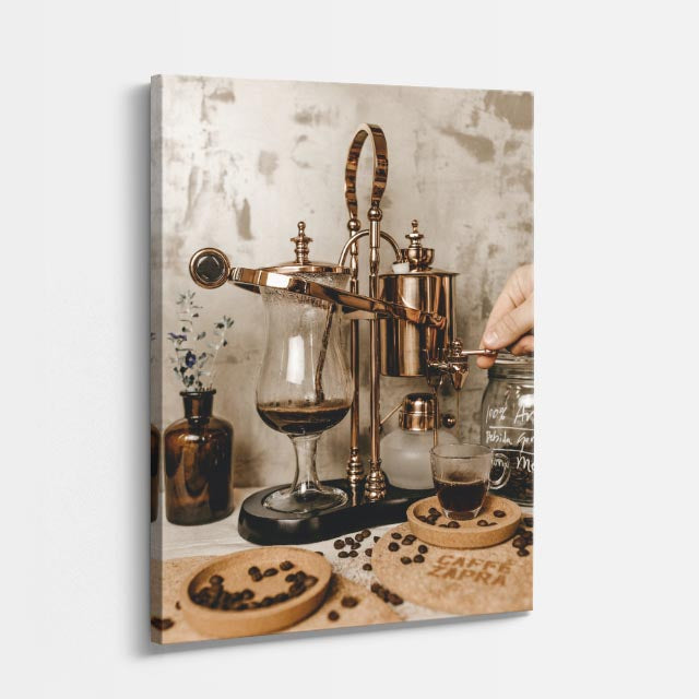 cuadro canvas alquimia de café estilo artesanal elegante