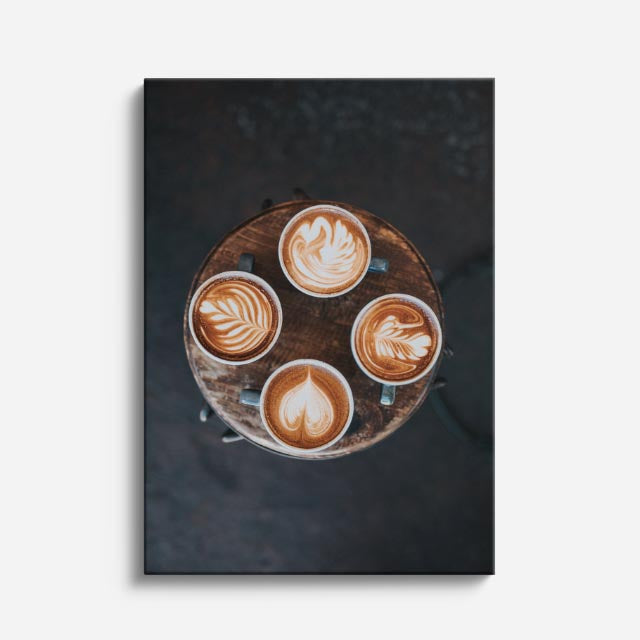 cuadro canvas ronda de latte estilo cálido contemporáneo