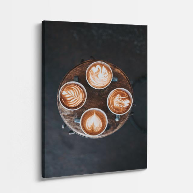 cuadro canvas ronda de latte estilo cálido contemporáneo