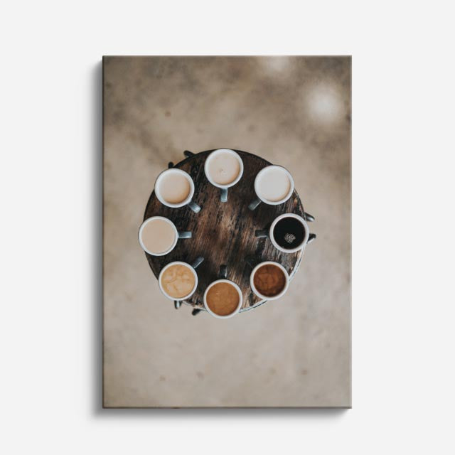 cuadro canvas círculo de café estilo minimalista moderno