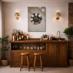 cuadro canvas círculo de café estilo minimalista moderno