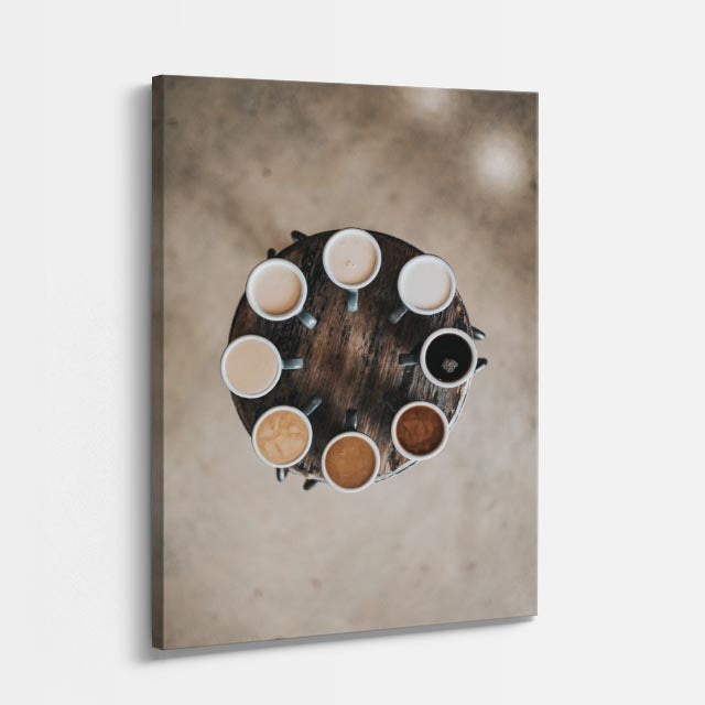 cuadro canvas círculo de café estilo minimalista moderno