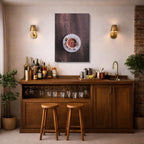 cuadro canvas moka sobre mesa de madera estilo íntimo rústico
