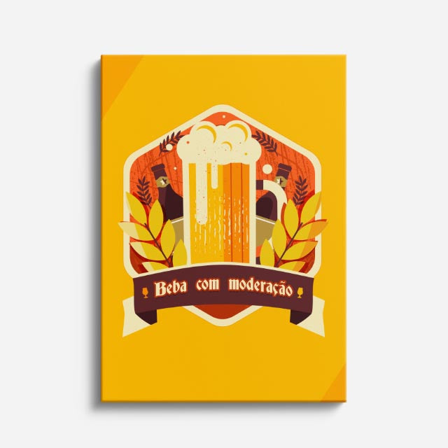 cuadro canvas cerveza ilustrada estilo retro alegre