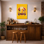 cuadro canvas cerveza ilustrada estilo retro alegre