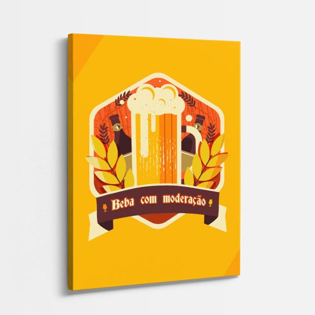 cuadro canvas cerveza ilustrada estilo retro alegre