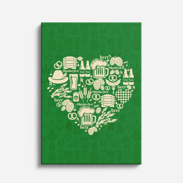 cuadro canvas corazón de cerveza estilo gráfico alegre