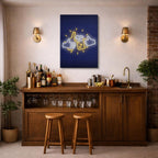 cuadro canvas brindis de cerveza estilo neón social