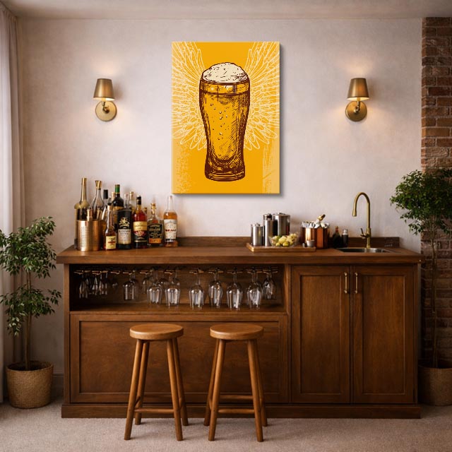 cuadro canvas cerveza cerveza radiante estilo decorativo