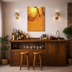 cuadro canvas cerveza brindis dorado estilo decorativo