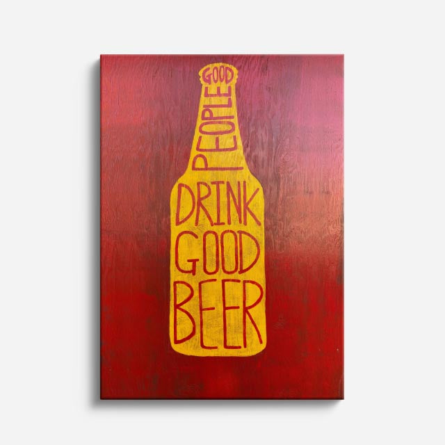 cuadro canvas cerveza botella tipográfica estilo decorativo