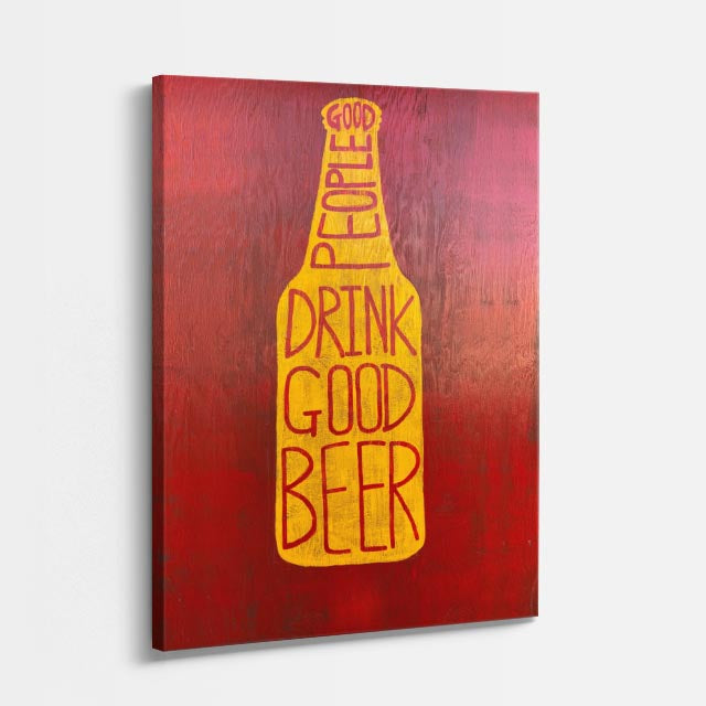 cuadro canvas cerveza botella tipográfica estilo decorativo