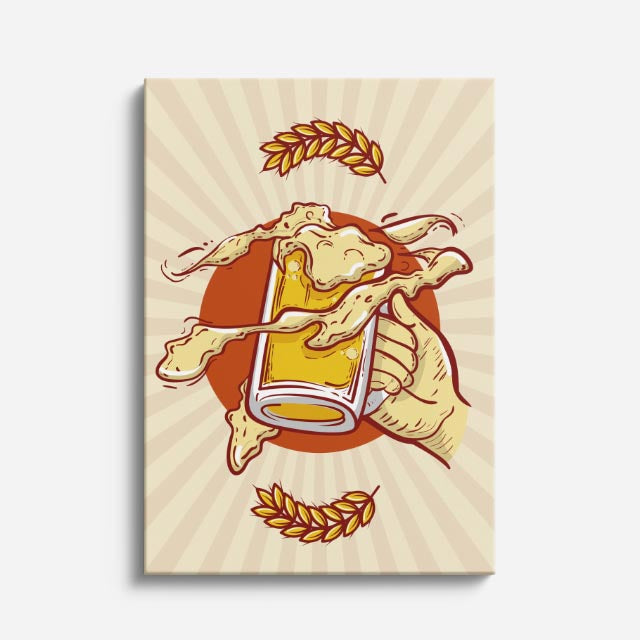 cuadro canvas cerveza brindis clásico estilo decorativo