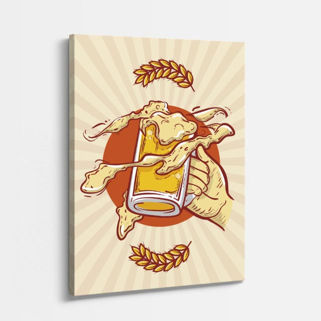 cuadro canvas cerveza brindis clásico estilo decorativo