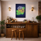 cuadro canvas cerveza neón cervecero estilo decorativo