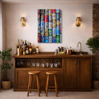 cuadro canvas cerveza muro de latas estilo decorativo