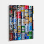 cuadro canvas cerveza muro de latas estilo decorativo