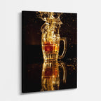 cuadro canvas cerveza explosión dorada estilo decorativo