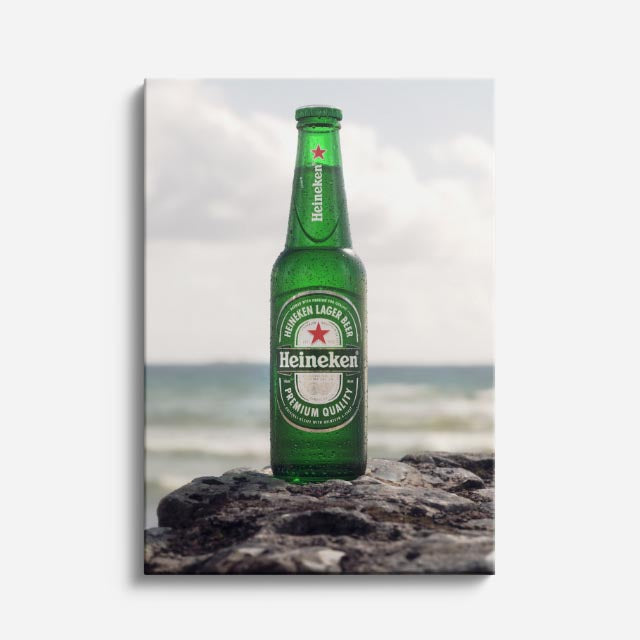 cuadro canvas cerveza verde premium estilo contemporáneo