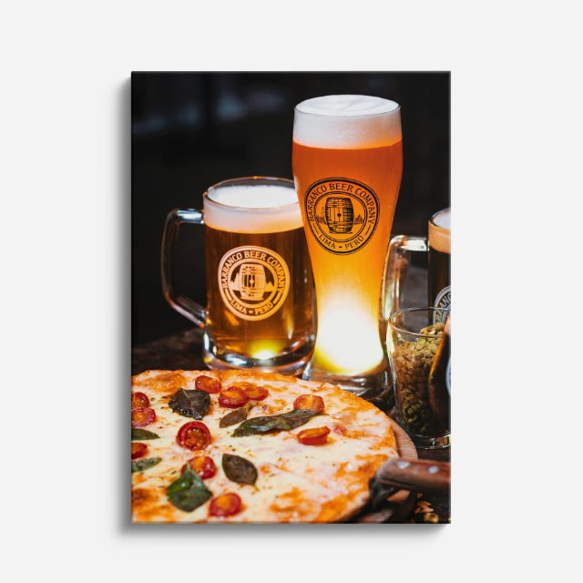 cuadro canvas cerveza pizza y cerveza estilo contemporáneo