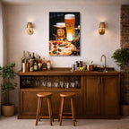 cuadro canvas cerveza pizza y cerveza estilo contemporáneo