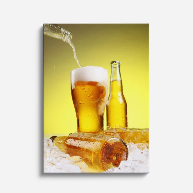 cuadro canvas cerveza refresco dorado estilo contemporáneo