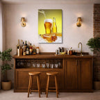 cuadro canvas cerveza refresco dorado estilo contemporáneo