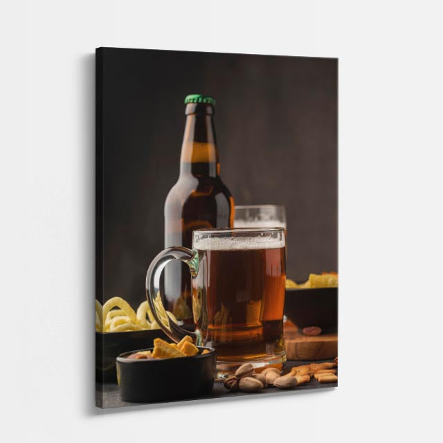 cuadro canvas cerveza mesa cervecera estilo contemporáneo