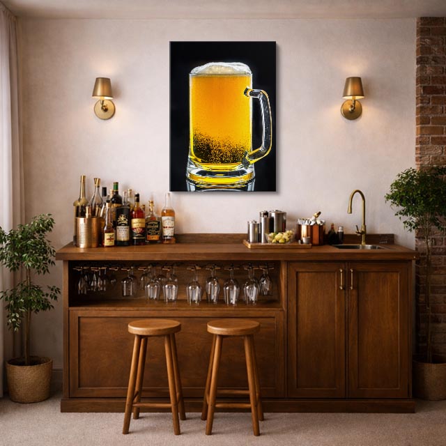 cuadro canvas cerveza tarro clásico estilo contemporáneo