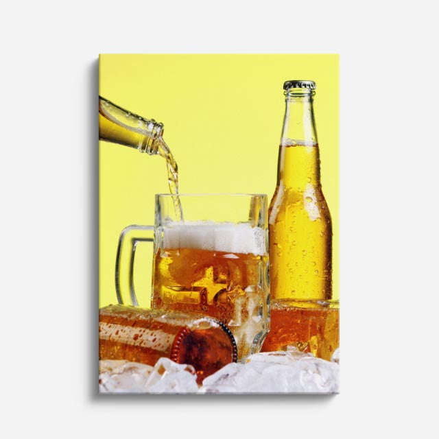 cuadro canvas cerveza brindis fresco estilo contemporáneo