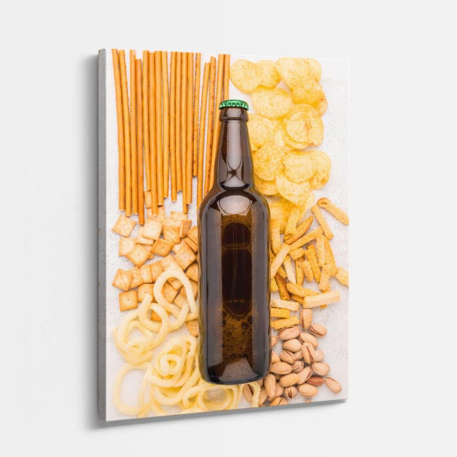 cuadro canvas cerveza snack lager estilo contemporáneo