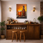 cuadro canvas bebidas fuego cervecero estilo contemporáneo