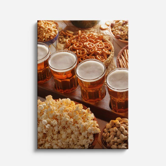cuadro canvas bebidas botana y cerveza estilo contemporáneo