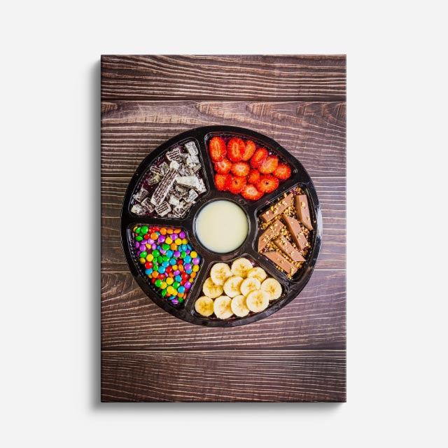 cuadro canvas bebidas snack circular estilo contemporáneo