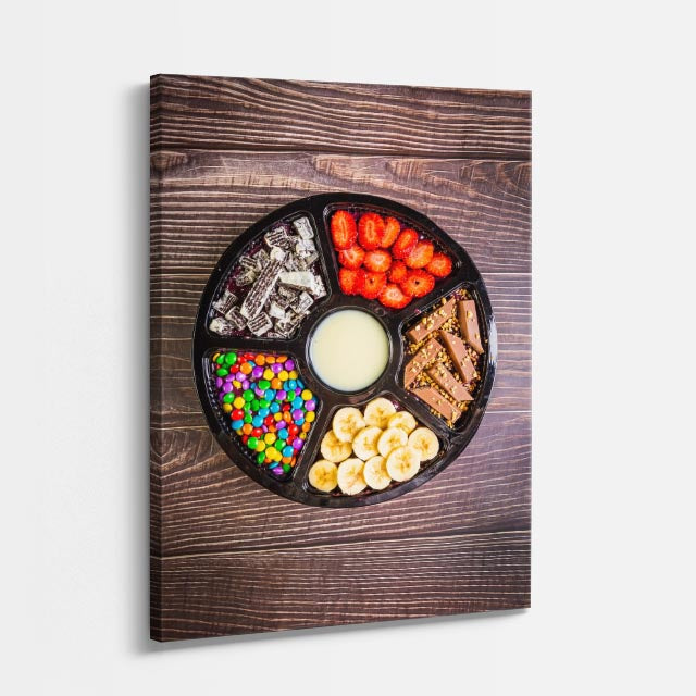 cuadro canvas bebidas snack circular estilo contemporáneo