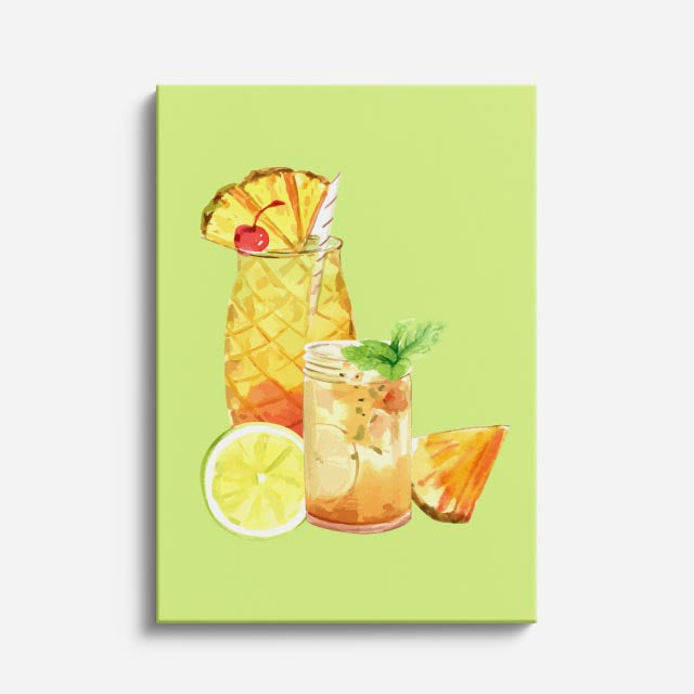 cuadro canvas bebidas cóctel piña estilo contemporáneo