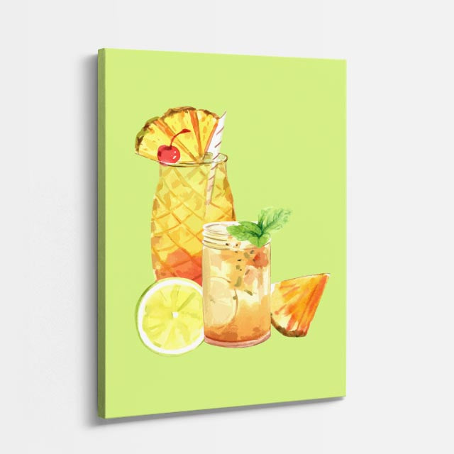 cuadro canvas bebidas cóctel piña estilo contemporáneo