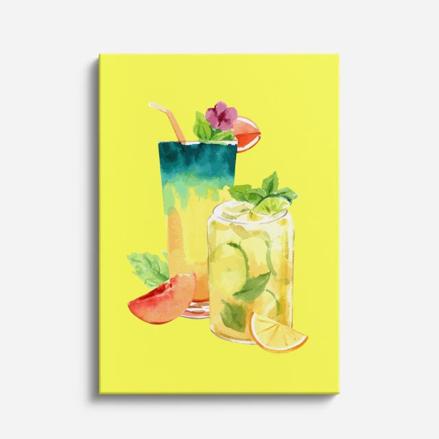 cuadro canvas bebidas cóctel tropical estilo contemporáneo