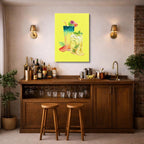 cuadro canvas bebidas cóctel tropical estilo contemporáneo